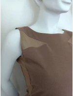 Dámské šaty bez rukávů 18417 hnědé - Koucla