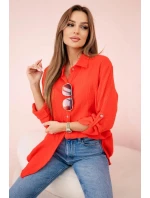 Dámská mušelínová košile 208 Červená - K-Fashion