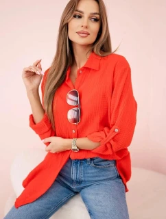 Dámská mušelínová košile 208 Červená - K-Fashion