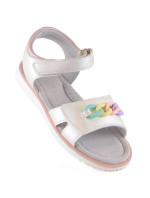 Miss❤E Jr EVE426 béžové sandály s řetízkem na suchý zip