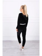 Velurová souprava s kapucí černá