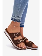 Pohodlné dámské pantofle Inblu CP000054 hnědé