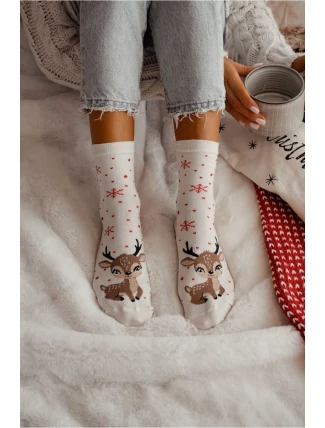 Dámské Vánoční Punčochy Sob Ecru Dámské Vánoční Punčochy Sob Ecru