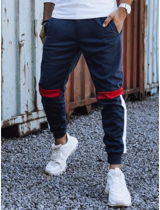 Pánské tepláky se stahovací šňůrkou tmavě modré UX4450