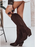 Dámské semišové kovbojské boty hnědé FashionStreet ZY1328 Dámské semišové kovbojské boty hnědé FashionStreet ZY1328