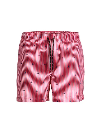 Jack&Jones pánské plavky JWHARUBA SWIM PRINTS SHORTS 12206537 TRUE RED STRIPES Jack&Jones pánské plavky JWHARUBA SWIM PRINTS SHORTS 12206537 TRUE RED STRIPES