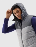 Pánská péřová vesta s výplní ze syntetického peří 4F - šedá