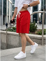Pánské červené teplákové kraťasy FashionStreet SX2637 Pánské červené teplákové kraťasy FashionStreet SX2637