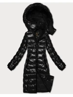 Černá lesklá vypasovaná prošívaná bunda Libland (LD-7778)