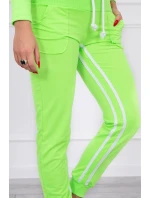 Sada s dvojitým lemováním v neonově zelené barvě