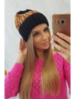 Dámská čepice Iris K348 black+mustard