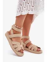 Dámské sandály se suchými zipy béžové Uvissa