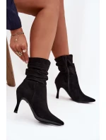 Dámské Kotníkové Boty Na Podpatku S Vrásčeným Nárt Eko Semiš Zámek Černé Ulisse Dámské Kotníkové Boty Na Podpatku S Vrásčeným Nárt Eko Semiš Zámek Černé Ulisse