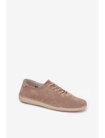 Dámské polobotky z přírodního semiše S.Barski LR61-7080 tmavě béžové