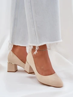 Lodičky na sloupku M380 béžové - Step in style