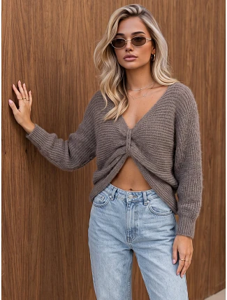 Dámský oversize svetr s nařaseným předním dílem Fango FashionStreet MY2645