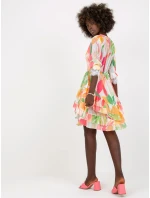 Šaty DHJ SK 0997 1.33X bílé a růžové Šaty DHJ SK 0997 1.33X bílé a růžové