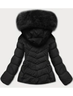 Černá krátká dámská zimní bunda (TY043-1)