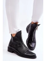 Kožené kozačky na zip Nicole 2785/037 Černá Kožené kozačky na zip Nicole 2785/037 Černá