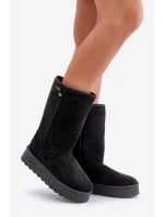 Vysoké Sněhule Na Platformě Big Star OO274895 Černé Vysoké Sněhule Na Platformě Big Star OO274895 Černé