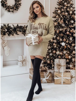 Dámský svetr MIU MIU v jedné velikosti s nopky béžový FashionStreet MY2346