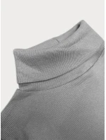 Šedé vypasované žebrované šaty s rolákem Rue Paris (5133) Šedé vypasované žebrované šaty s rolákem Rue Paris (5133)