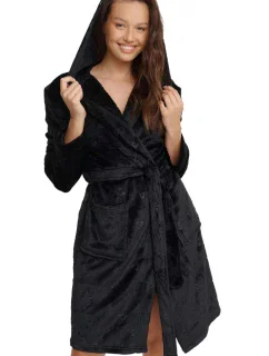 Dámský župan 41066 Glossy black - HENDERSON