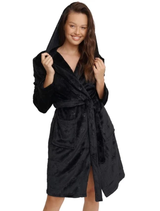 Dámský župan 41066 Glossy black - HENDERSON