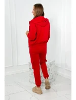 Set 3 v 1 mikina + top + kalhoty červený Set 3 v 1 mikina + top + kalhoty červený