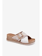 Dámské nazouváky na platformě s ozdobnou sponou Inblu RV000012 Světle béžové