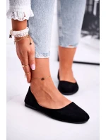 Dámské semišové baleríny černé Lasota