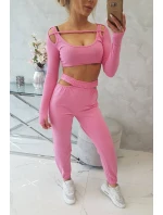 Sada s halenkou světle růžová