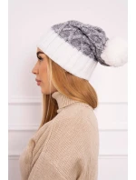 Milano fleecová čepice K203 grey melange+ecru