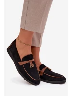 Dámské mokasíny (loafersy) z eko semiše Darwen – černé