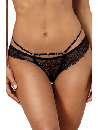 Dámské sexy krajkové tanga V-10098 Černá - Axami