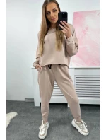 Set 2dílná mikina + kalhoty béžový