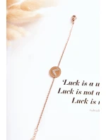 Dámský náramek celebrit s ornamentem a kubickými zirkony v růžovém zlatě