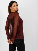 Dámská halenka s tílkem LK KMPL 506635.54P černá a červená - FPrice Dámská halenka s tílkem LK KMPL 506635.54P černá a červená - FPrice