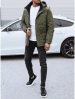 Pánská zimní bunda s kapucí zelená FashionStreet TX4909 Pánská zimní bunda s kapucí zelená FashionStreet TX4909