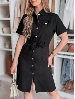 LOVE ME MIDI midi košilové šaty černé FashionStreet EY2596