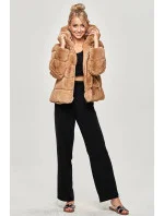 Krátká bunda v karamelové barvě s kapucí (GSQ2169B) Krátká bunda v karamelové barvě s kapucí (GSQ2169B)