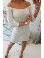 Pruhované přiléhavé šaty světle šedé