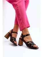 Dámské sandály na podpatku černé Opifiana Dámské sandály na podpatku černé Opifiana
