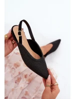 Baleríny S Pletením A Špičatými Špičkami Černé Hefion