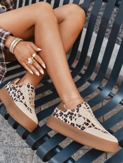 Dámské tenisky na platformě pantera Big Star SS274763 béžové