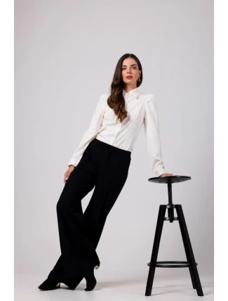 B275 Kalhoty s předním prošíváním - černé B275 Kalhoty s předním prošíváním - černé