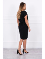 Zavazované šaty s psaníčkovým spodkem černé
