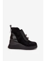 Dámské kotníkové boty na platformě D&A – černé