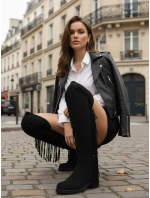 Dámské semišové černé boty FashionStreet ZY1333