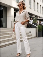 Dámské džíny bootcut high rise white FashionStreet UY2960